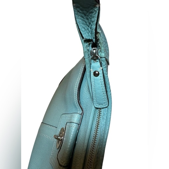 Coach Blue Hobo Bag with Sleek Crescent Shape - Picture 14 of 16